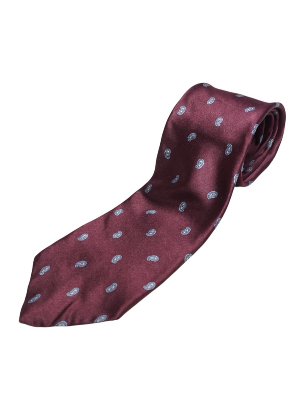 Guy Laroche Paris Burgundy Paisley 100% Silk Men's Necktie